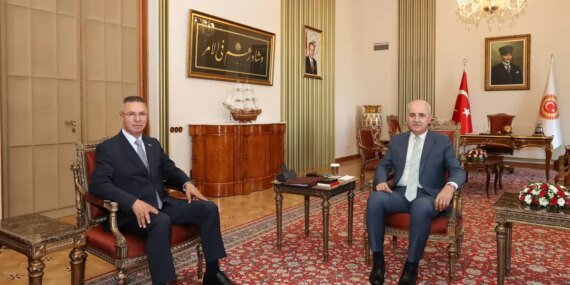 TBMM Başkanı Numan Kurtulmuş, Filistin Büyükelçisi Faed Mustafa’yı Kabul Etti