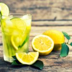 Cold lemonade with ice