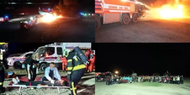 Esenboğa Havalimanı'nda Uçak Kazası ve Kimyasal Sızıntı Tatbikatı Gerçekleşti