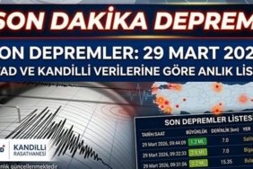 SON DAKİKA DEPREM AFAD/KANDİLLİ LİSTESİ: 29 Mart 2026 az önce deprem mi oldu? Son depremlerin büyüklüğü, saati, derinliği