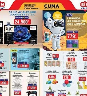 3 NİSAN CUMA BİM AKTÜEL İNDİRİMLERİ! BİM Nisan ayı ilk aktüel kataloğunda hangi ürünler satışa sunulacak? Ankastre Set, Çelik Çay Makinesi, Filtre Kahve Makinesi, Katlanabilir Elektrikli Bisiklet...