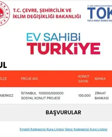 İstanbul TOKİ kura çekilişi emekliler kategorisi listesi: 500 bin konut İstanbul kurası