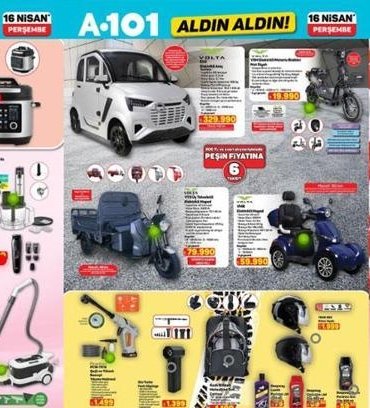A101 AKTÜEL KATALOG YARIN SATIŞTA! 16 Nisan Perşembe A101 Hangi ürünler indirimde? A101 Afiş: Elektrikli düdüklü tencere, Akıllı mutfak robotu, Yüksek basınçlı yıkama makinesi, Piyano...