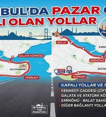 BUGÜN BU YOLLAR KAPALI! İstanbul’da Bugün Hangi Yollar Kapalı? 19 Nisan Pazar İstanbul Yarı Maratonu Kapalı Yollar ve Alternatif Güzergahlar