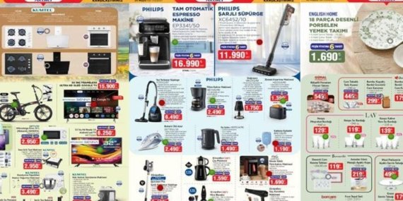 BİM AKTÜEL KATALOĞU 1-7 MAYIS: Yeni BİM kataloğunda hangi ürünler var? BİM aktüel kataloğu Philips espresso makinesi, şarjlı süpürge, filtre kahve makinesi, su ısıtıcı…
