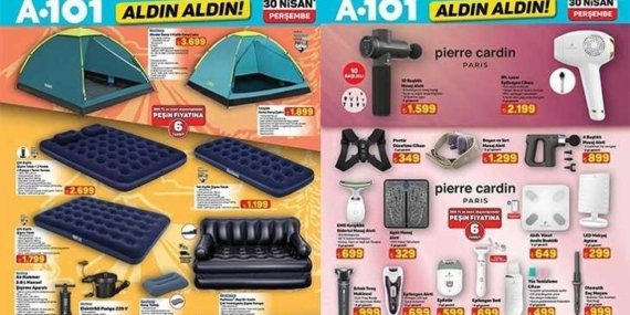 30 NİSAN A101 AKTÜEL İNDİRİMLERİ! A101 Haftanın Yıldızları aktüel kataloğunda bu hafta hangi ürünler indirimli olarak satışa çıktı? Ayçiçek Yağı, Çay, Pirinç, Yoğurt, Beyaz Peynir, Yüzey Temizlik Havlusu, Toz Deterjan…