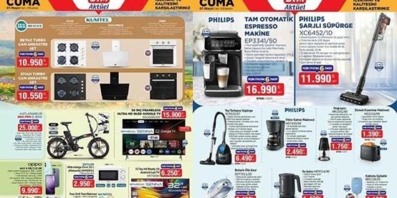 BİM 28 NİSAN-1 MAYIS AKTÜEL KATALOGLAR! BİM 1 Mayıs Cuma aktüel kataloğunda bu hafta hangi ürünler satışa sunulacak? Dondurma Yapabilen Hamur Yoğurma Makinesi, Halı Koltuk Temizleme Makinesi, Tam Otomatik Espresso Makinesi…