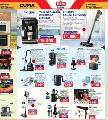 YENİ BİM KATALOĞU 1 MAYIS CUMA SATIŞTA: BİM AKTÜEL katalog ürünleri tamamı! Philips espresso makinesi, şarjlı süpürge, rattan koltuk, Hot Wheels arabalar, mikrodalga fırın, hamur yoğurma makinesi...