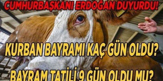 KURBAN BAYRAMI TATİLİ SÜRESİ SON DAKİKA: Kurban bayramı tatili kaç gün, 9 gün oldu mu, bayram tatili uzatıldı mı? Cumhurbaşkanı Erdoğan duyurdu!