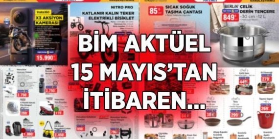 İNDİRİMLİ ÜRÜNLER CUMA SATIŞTA! BİM AKTÜEL KATALOĞU İNDİRİMLİ ÜRÜNLER 15 MAYIS: BİM’de yepyeni ürünler satışa çıkmayı bekliyor! Motosiklet, Klima, Elektrikli Bisiklet, Araç Aksesuarları, Sıcak Soğuk Taşıma Çantası…