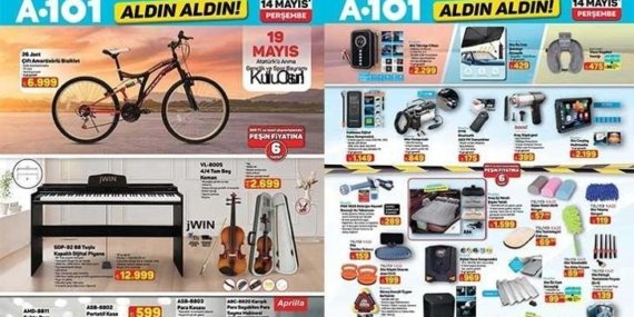 14 MAYIS A101 GÜNCEL AFİŞ | A101 Aldın Aldın aktüel kataloğunda bu hafta hangi ürünler satışa sunulacak? Banyo Paspas Takımı, Koltuk Örtüsü, Plastik Piknik Ürünleri, 200 cc Benzinli Motosiklet, Overlok Makinesi, Waffle Makinesi…