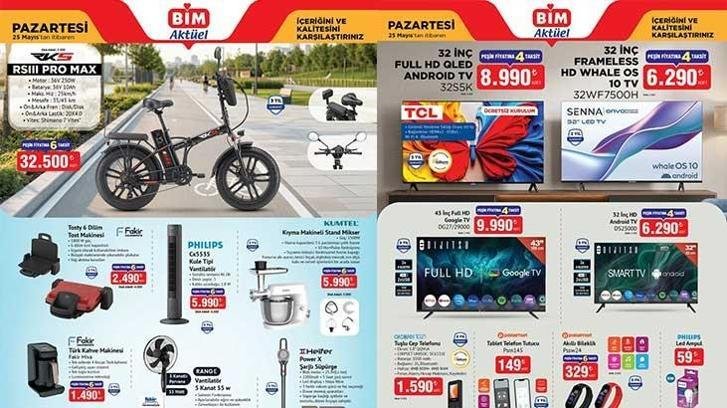 SATIŞA ÇIKTI! BİM 25-26 MAYIS YENİ AKTÜEL KATALOGLAR! BİM 25-26 Mayıs aktüel kataloglarında hangi ürünler satışa çıktı? Tuşlu Cep Telefonu, Sinek Öldürücü Raket, Tosty 6 Dilim Tost Makinesi, Kıyma Makineli Stand Mikser