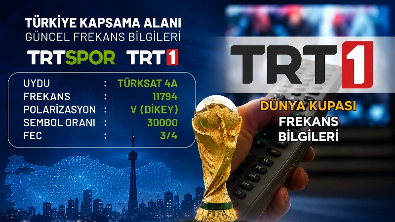 TRT 1 Dünya Kupası frekans şifresiz canlı izle ekranı! TRT 1 şifreli kanal çözümü: TRT 1 Dünya Kupası maçları CANLI yayın frekans ayarı nereden, nasıl yapılır?