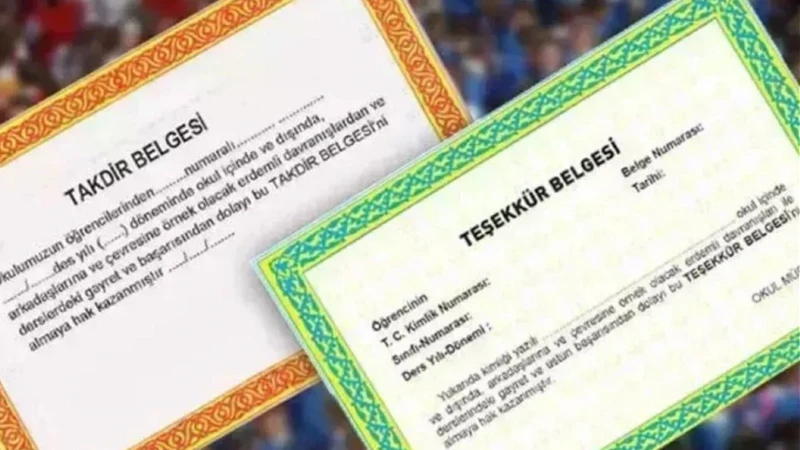 Takdir ve teşekkür belgesi kaç puanla alınır? 5-6-7-8-9-10-11-12. sınıf takdir teşekkür hesaplama