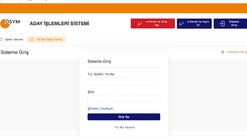 YKS sınav giriş belgesi sorgulama – ösym gov.tr giriş ekranı