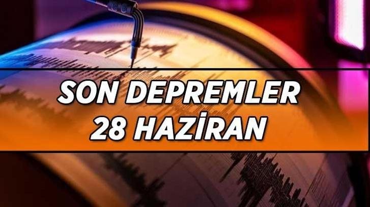 Bugünkü son depremler listesi! Az önce deprem mi oldu, nerede kaç şiddetinde? Kandilli Rasathanesi/AFAD 28 Haziran son depremler listesi…