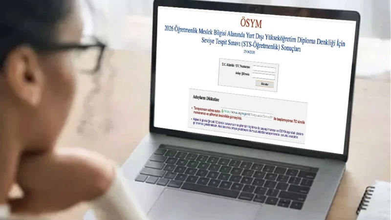 STS Öğretmenlik sınavı sonuçları açıklandı mı? ÖSYM 2026 Seviye Tespit Sınavı sonuç sorgulama ekranı
