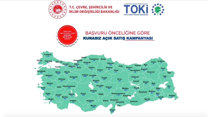 TOKİ 20 bin kurasız konut satışı devam eden iller hangileri? TOKİ’nin 64 ilde açık satış konut kampanyasında son durum!