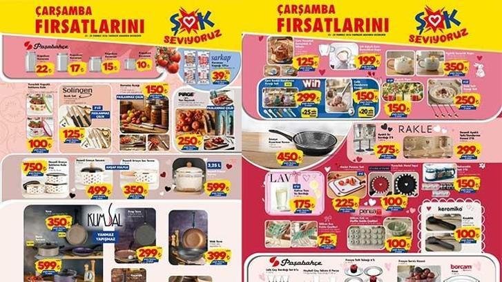 ŞOK 22-28 TEMMUZ AKTÜEL KATALOĞU! ŞOK Haftanın Fırsatları 22-28 Temmuz aktüel kataloğunda hangi ürünler satışa sunuldu? Figürlü Seramik Kupa, Çelik Dondurma Kaşığı, Emaye Kızartma Tavası, Karnıyarık Tenceresi…