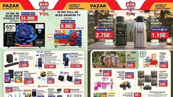 BİM 26-28-31 TEMMUZ YENİ AKTÜEL KATALOGLAR! BİM 26 Temmuz Pazar aktüel kataloğunda hangi ürünler satışa sunuldu? Cam Ankastre Set, TCL Klima, Kablolu Dik Süpürge, Elektrikli Scooter, Portatif Klima…