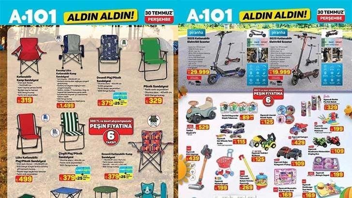 30 TEMMUZ YENİ A101 AKTÜEL KATALOĞU | A101 Aldın Aldın 30 Temmuz Perşembe aktüel kataloğunda hangi ürünler satışa çıkacak? Mutfak Robotu, Şarjlı Masa Lambası, Stantlı Vantilatör, 4 Tekerlekli Elektrikli Kamyonet…