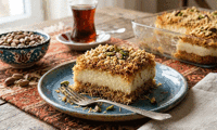 Tam Ölçülü İrmikli Kadayıflı Pasta Tarifi ve Püf Noktaları