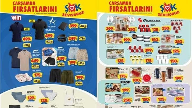 ŞOK 12-18 AĞUSTOS YENİ AKTÜEL KATALOG! ŞOK 12-18 Ağustos aktüel ürünler kataloğunda bu hafta neler var? Polo Yaka T-Shirt, Erkek Cüzdan, Kadın Terlik, Erkek Deniz Şortu…