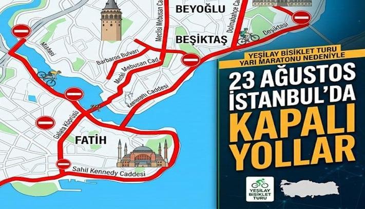 İSTANBUL KAPALI YOLLAR LİSTESİ: 23 Ağustos Pazar İstanbul’da hangi yollar, saat kaçta kapalı olacak? İşte kapatılacak yollar ve alternatif güzergahlar
