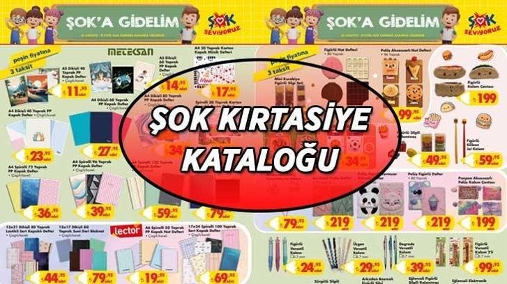 ŞOK KIRTASİYE KATALOĞU SATIŞA ÇIKTI! ŞOK 22 Ağustos-15 Eylül kırtasiye kataloğunda hangi ürünler satışa sunuldu? Sırt Çantası, Figürlü Not Defteri, Defter, Kalem, Pastel-Kuru Boya Çeşitleri…