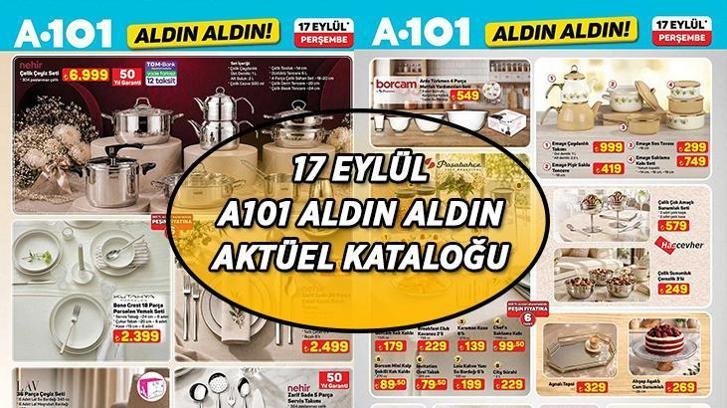 İNDİRİM RÜZGARI A101 AKTÜEL 17 EYLÜL | A101 Aldın Aldın aktüel kataloğunda bu hafta Perşembe evlenecek çiftlere özel sürpriz seçenekler! Çelik Çeyiz Seti, 18 Parça Porselen Yemek Seti, 36 Parça Çatal Bıçak Kaşık Takımı…