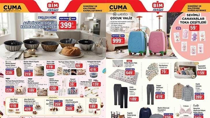 BİM 25-27 EYLÜL YENİ AKTÜEL KATALOGLAR! BİM 25 Eylül Cuma aktüel kataloğunda hangi ürünler satışta olacak? Kahve Fincan Takımı, Hasır Tepsi, Kek Kalıbı, Sunum Tahtası, 6+1 Pasta Servis Seti…