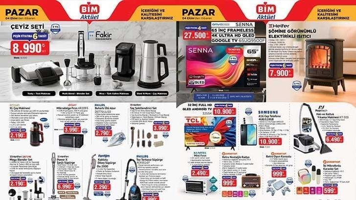 BİM 2 EKİM CUMA AKTÜEL KATALOĞU SATIŞTA! BİM 4-6 Ekim aktüel kataloglarında hangi ürünler satışa sunulacak? Fakir Çeyiz Seti, XL Çay Makinesi, Mikrodalga Fırın, Mega Blender Set…